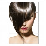 Fashionable Bob Hair Barber Block Giant Wall Art Poster